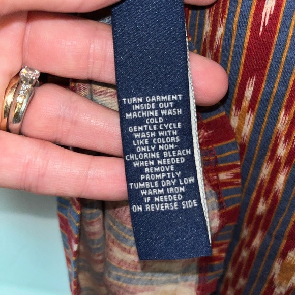 Chaps Multicolor Striped Western Aztec Vibe Cotton blend Top XL - Picture 3 of 4